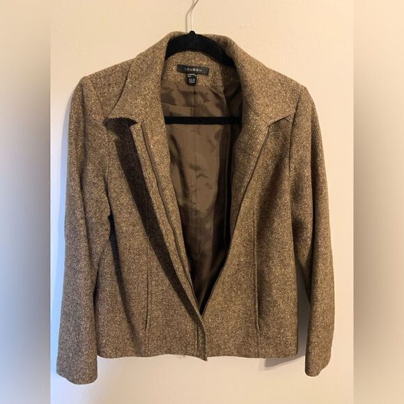 Louben brown tweed jacket size 10 - Picture 6 of 11